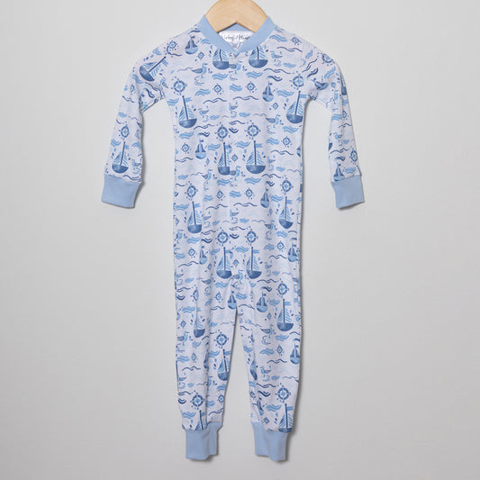 Blue Nautical Footless Pajama