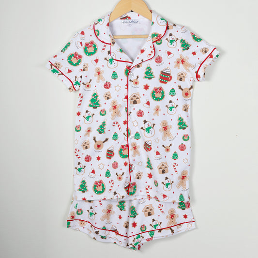 Christmas Cookies Mommy and Me Pima Cotton Pajama Shorts Set