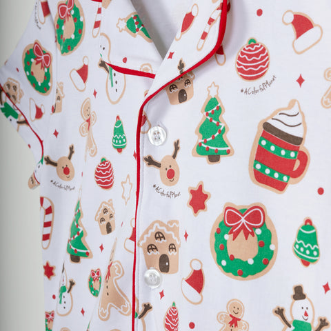 Christmas Cookies Mommy and Me Pima Cotton Pajama Shorts Set