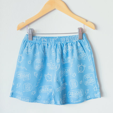 Blue Let Me Sleep Pima Cotton Pajama Shorts Set