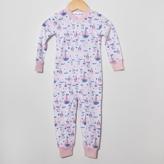 Pink Nautical Footless Pajama