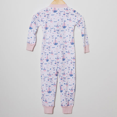 Pink Nautical Footless Pajama