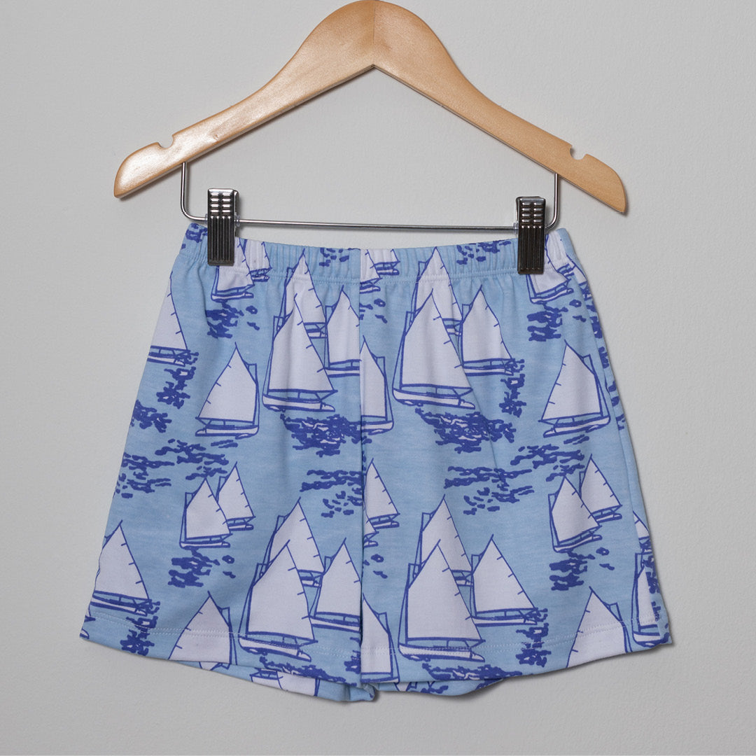 Sail Away Blue Shorts and Polo Set