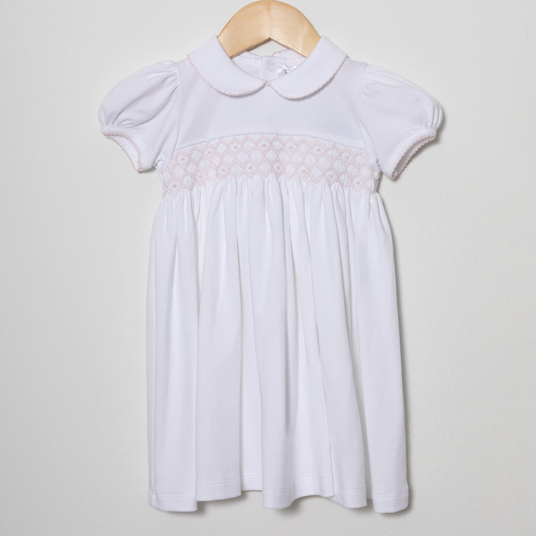 White Serenity Hand Smocked Dress