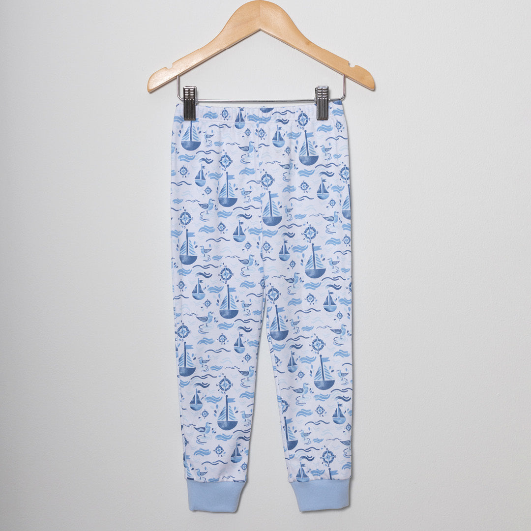 Blue Nautical 2-piece Pajama Set