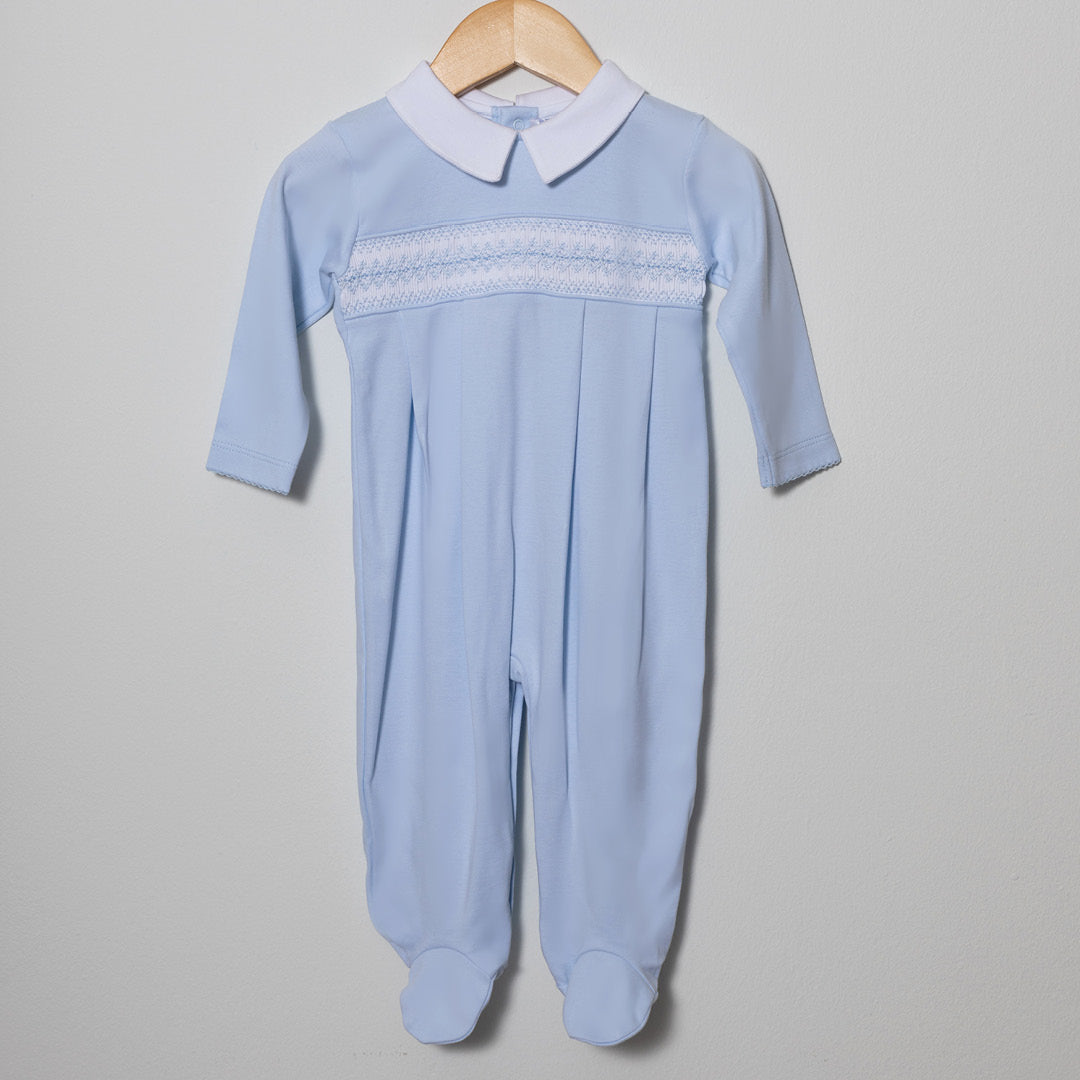 Blue Sea Hand Smocked Footie