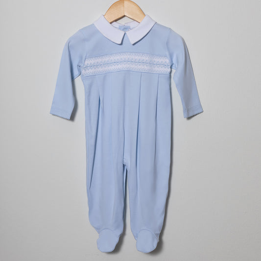 Blue Sea Hand Smocked Footie