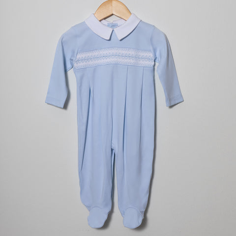 Blue Sea Hand Smocked Footie