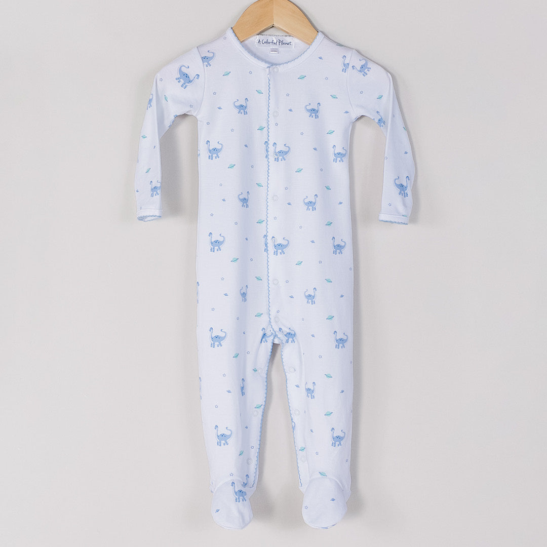 Blue Dinos Galaxy Footed Pajama