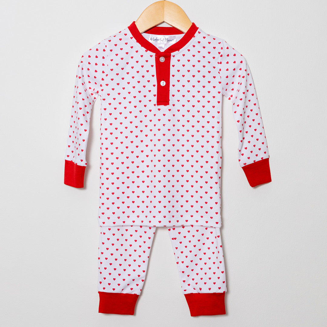 Red Hearts 2-piece Pajama Set