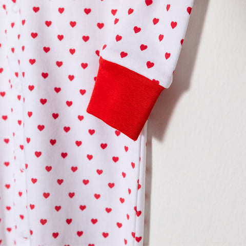 Red Hearts Footed Pajama