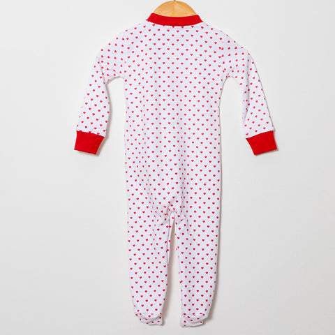 Red Hearts Footed Pajama