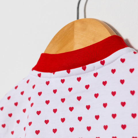 Red Hearts Footed Pajama