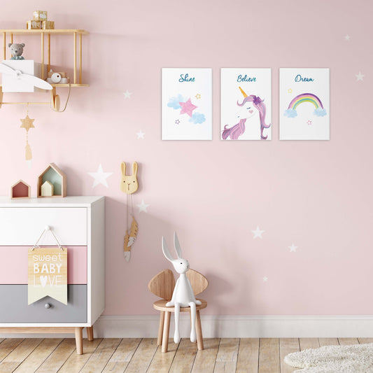 Shine, Believe, Dream Art (Set of 3)