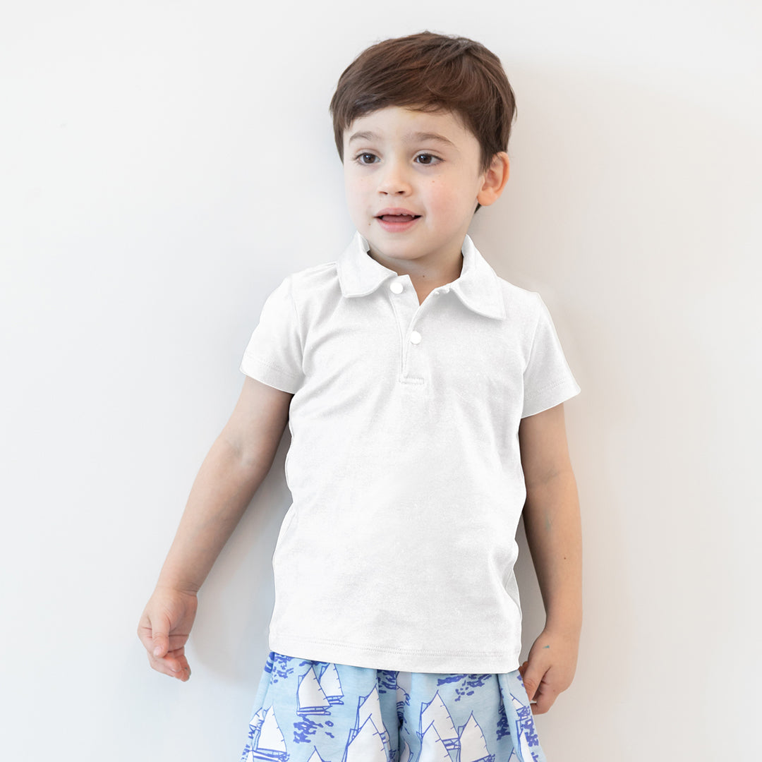 Sail Away Blue Shorts and 2 Polos Set