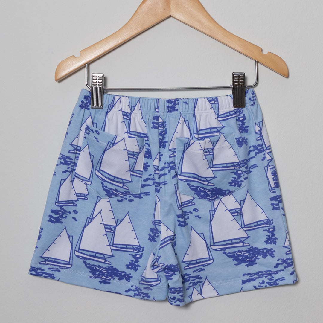 Sail Away Blue Shorts and 2 Polos Set